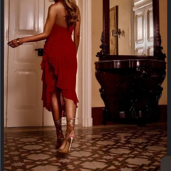 Cowl neck chiffon dress - Picture 2 of 2